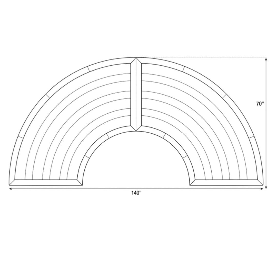 Chivari U-Shape Serpentine Farm Table Kit - Seats 12 - Includes 2 Chestnut Serpentine Tables TFARM-SNKT-CHT4