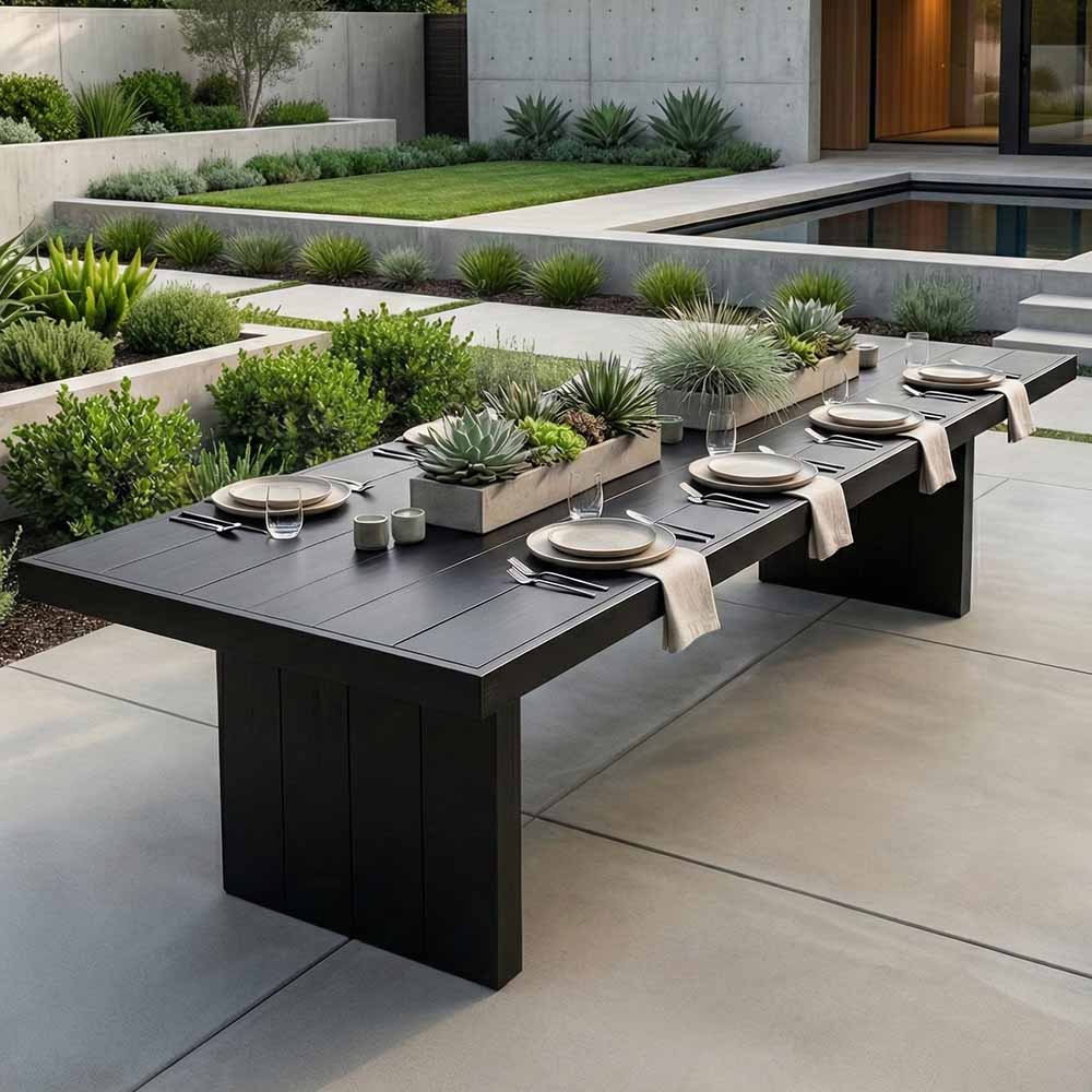 Chivari 96" x 30" Black Farm Table Conversion Kit for Banquet Tables TFARMCKT9630-BLK-AX-T