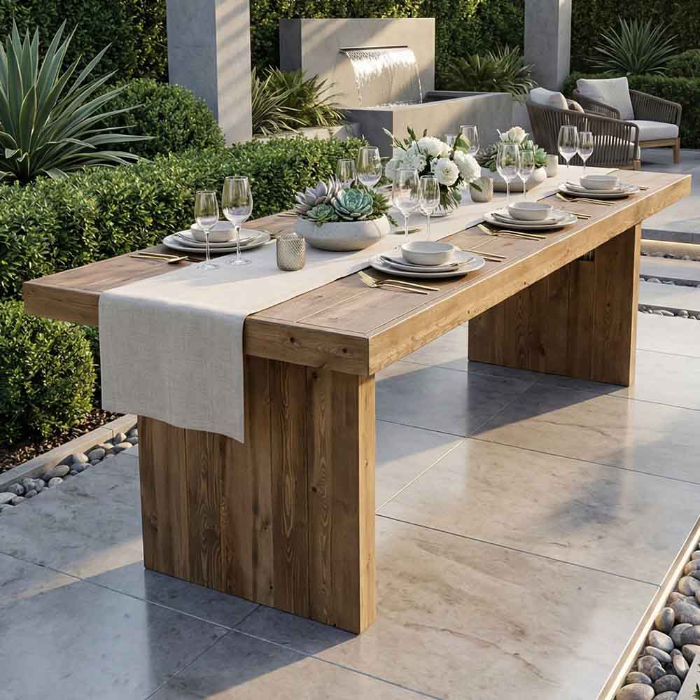 Chivari 96" x 30" Chestnut Finish Farm Table Conversion Kit for Banquet Tables TFARMCKT9630-CHT-AX-T