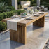 Chivari 96" x 30" Chestnut Finish Farm Table Conversion Kit for Banquet Tables TFARMCKT9630-CHT-AX-T