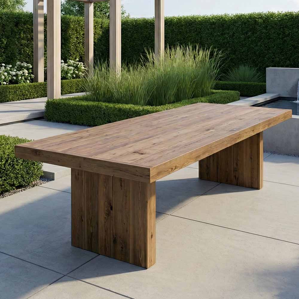 Chivari 96" x 40" Chestnut Finish Farm Table Conversion Kit for 96" x 30" Banquet Tables TFARMCKT9640-CHT-AX-T
