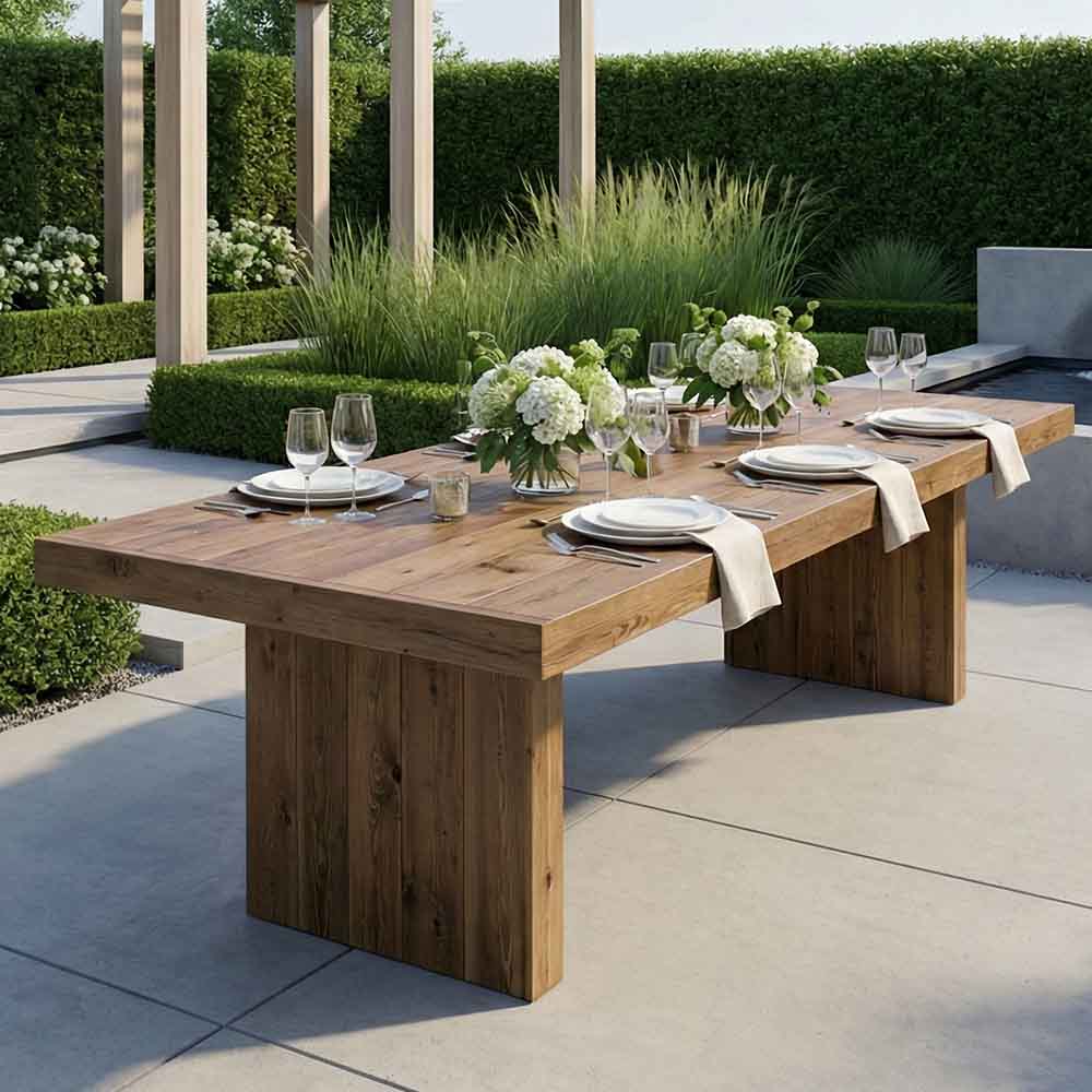 Chivari 96" x 40" Chestnut Finish Farm Table Conversion Kit for 96" x 30" Banquet Tables TFARMCKT9640-CHT-AX-T