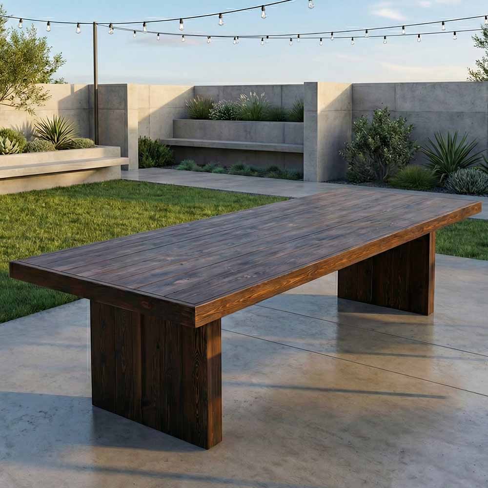Chivari 96" x 40" Fruitwood Farm Table Conversion Kit for 96" x 30" Banquet Tables TFARMCKT9640-FTW-AX-T