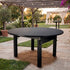 Chivari 60" (5 Foot) Black Straight Leg Round Wood Farm Table TFARMRD60-BLACK-S-LEG-AX-T