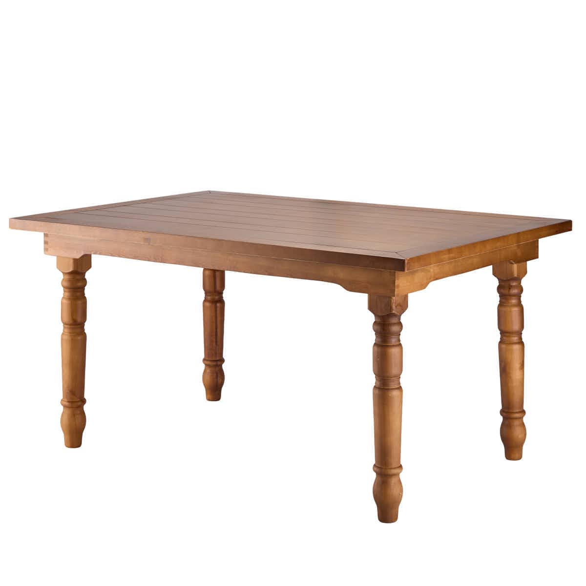 Chivari 60" x 40" (5 Foot) Chestnut Finish Rectangle Fluted Leg Wood Farm Table TFARMRT6040-CHT-T-AX
