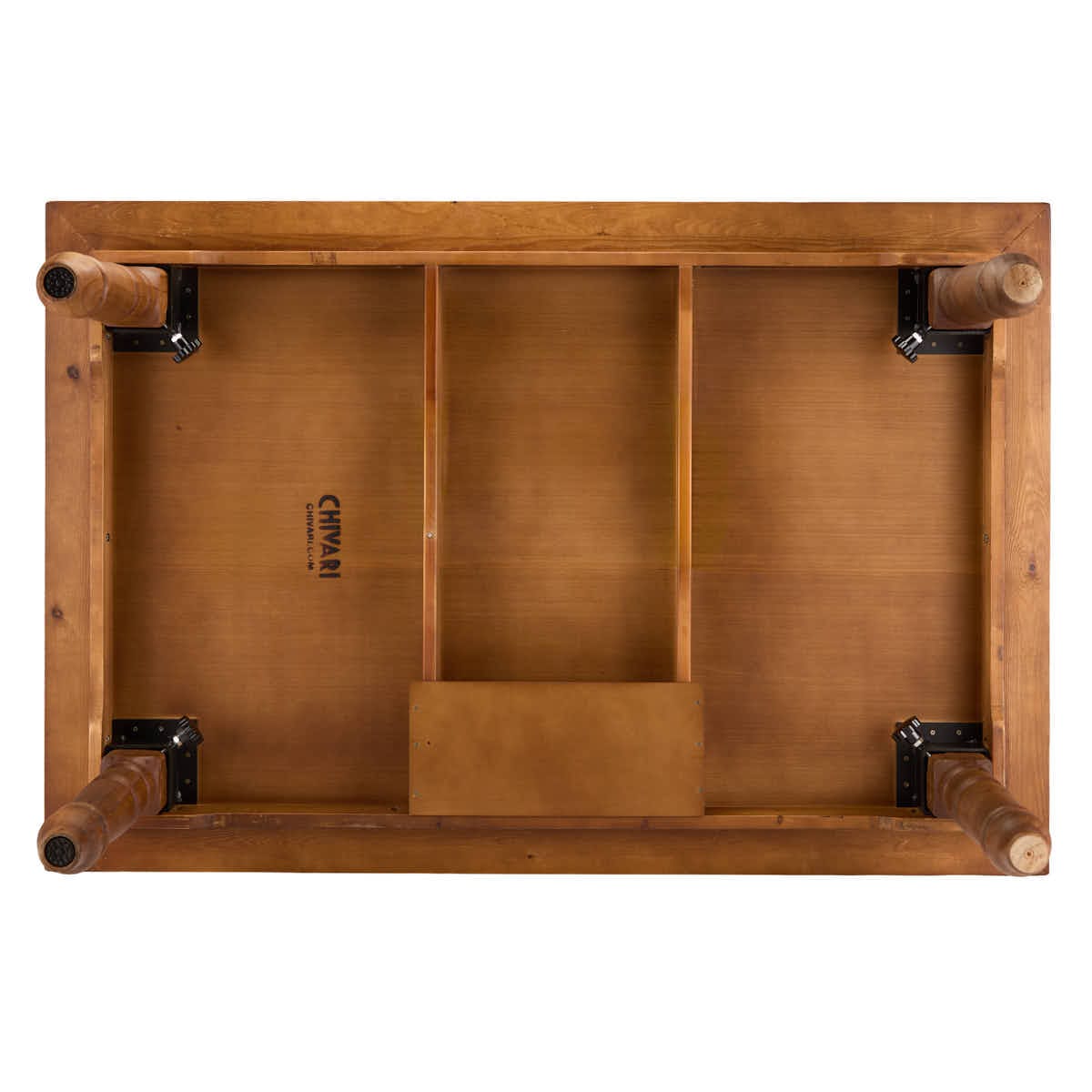 Chivari Capsule Bridge Serpentine Farm Table Kit - Seats 20 - Includes 4 Chestnut Serpentine Tables and 2 Rectangle Tables TFARM-SNKT-CHT5