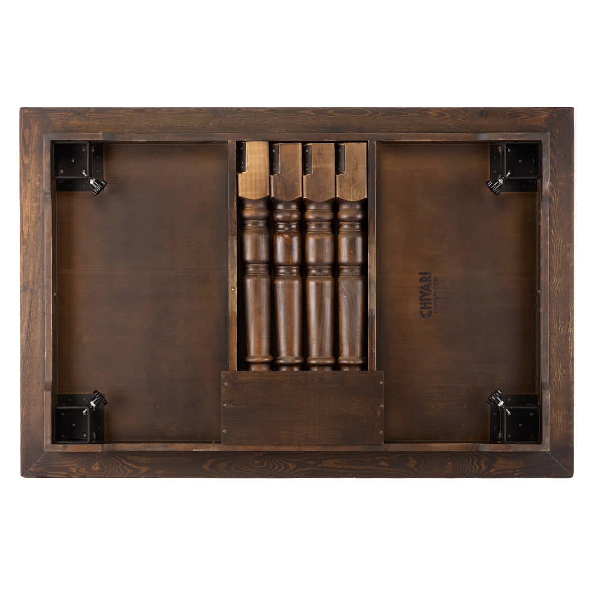 Chivari Elongated Serpentine Farm Table Kit - Seats 42 - Includes 4 Fruitwood Serpentine Tables and 5 Rectangle Tables TFARM-SNKT-FTW2