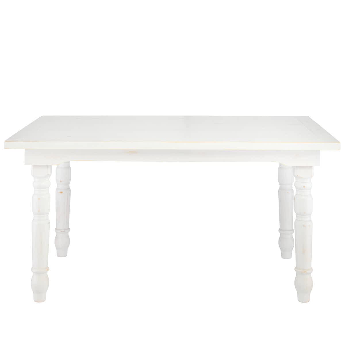 Chivari Elongated Serpentine Farm Table Kit - Seats 42 - Includes 4 White Distressed Serpentine Tables and 5 Rectangle Tables TFARM-SNKT-WD2