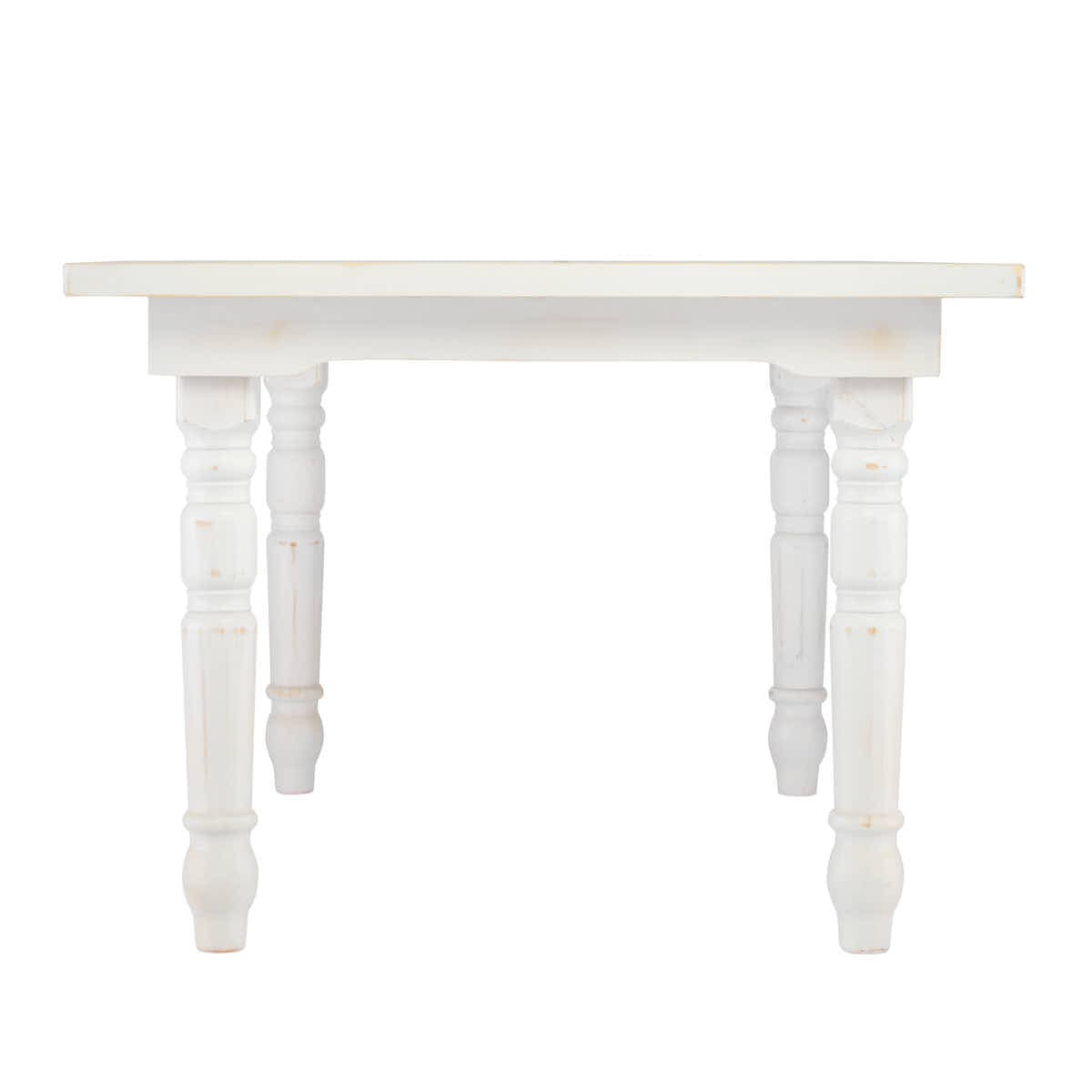Chivari Capsule Bridge Serpentine Farm Table Kit - Seats 20 - Includes 4 White Distressed Serpentine Tables and 2 Rectangle Tables TFARM-SNKT-WD5