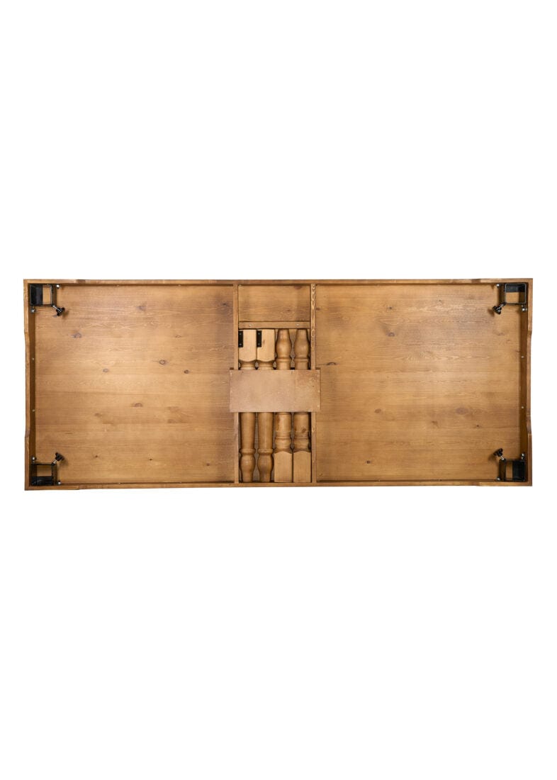 Chivari Scratch and Dent 96" x 40" (8 Foot) Chestnut Finish Rectangle Fluted Leg Wood Farm Table TFARMRT9640-CHESTNUT-T-LEG-AX-T-SD