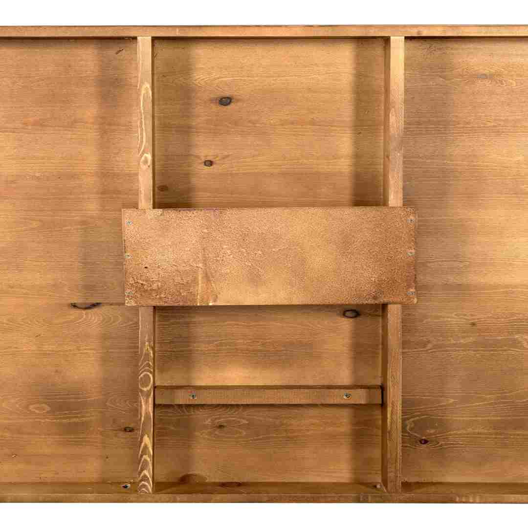 Chivari Scratch and Dent 96" x 40" (8 Foot) Chestnut Finish Rectangle Fluted Leg Wood Farm Table TFARMRT9640-CHESTNUT-T-LEG-AX-T-SD