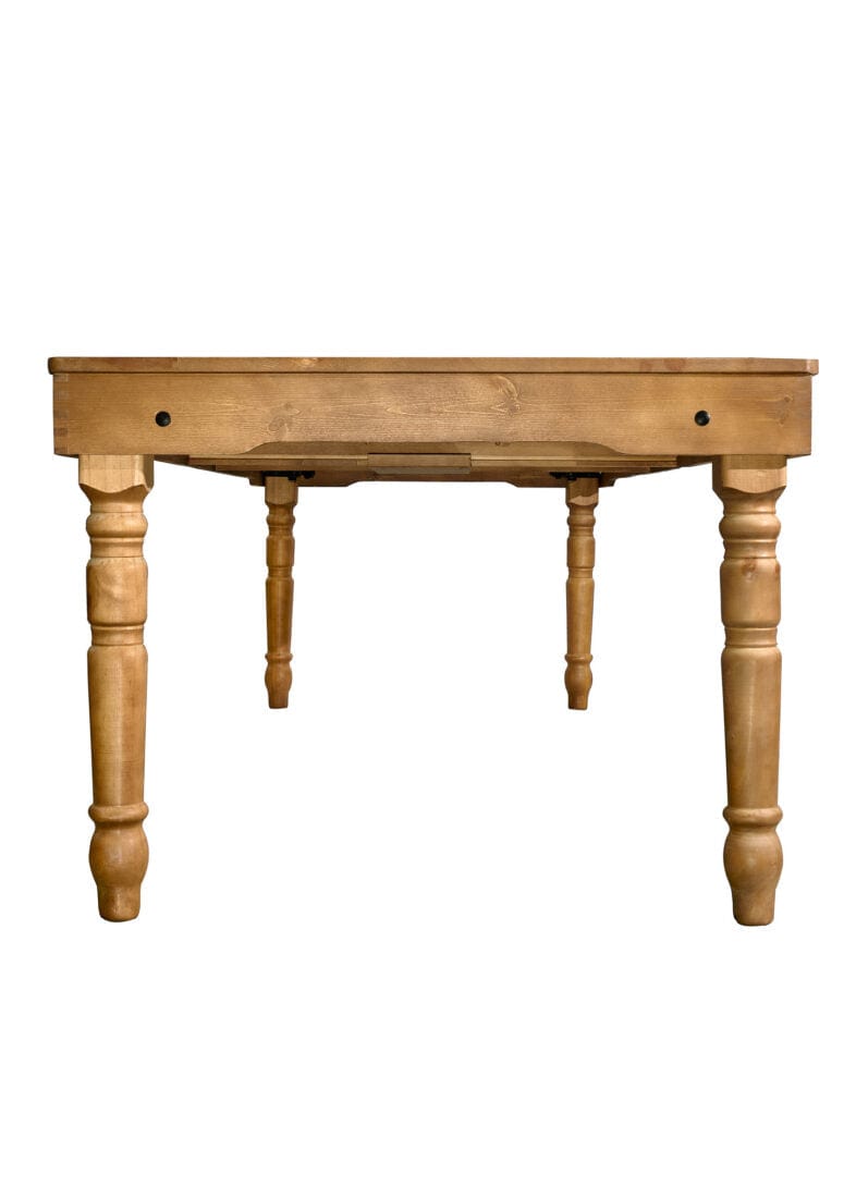 Chivari Scratch and Dent 96" x 40" (8 Foot) Chestnut Finish Rectangle Fluted Leg Wood Farm Table TFARMRT9640-CHESTNUT-T-LEG-AX-T-SD