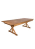 Chivari Scratch and Dent 96" x 40" (8 Foot) Chestnut Finish Rectangle X Leg Wood Farm Table TFARMRT9640-CHESTNUT-X-LEG-AX-T-SD
