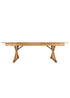 Chivari Scratch and Dent 96" x 40" (8 Foot) Chestnut Finish Rectangle X Leg Wood Farm Table TFARMRT9640-CHESTNUT-X-LEG-AX-T-SD