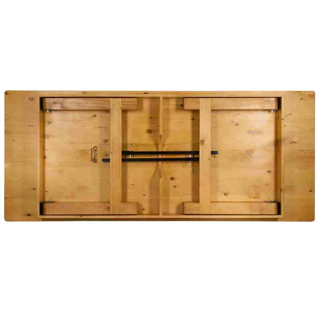 Chivari 96" x 40" (8 Foot) Natural Rectangle Straight Leg Wood Farm Table TFARMRT9640-NATURAL-S-LEG-AX-T