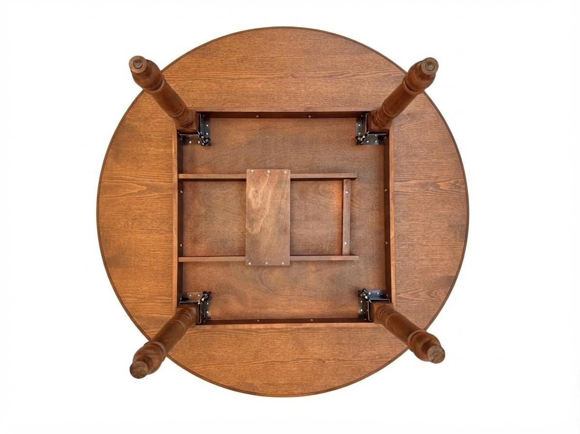 Chivari 60" (5 Foot) Chestnut Finish Round Thin Fluted Leg Wood Farm Table TFRMPLRD60-CHT-FL-AX