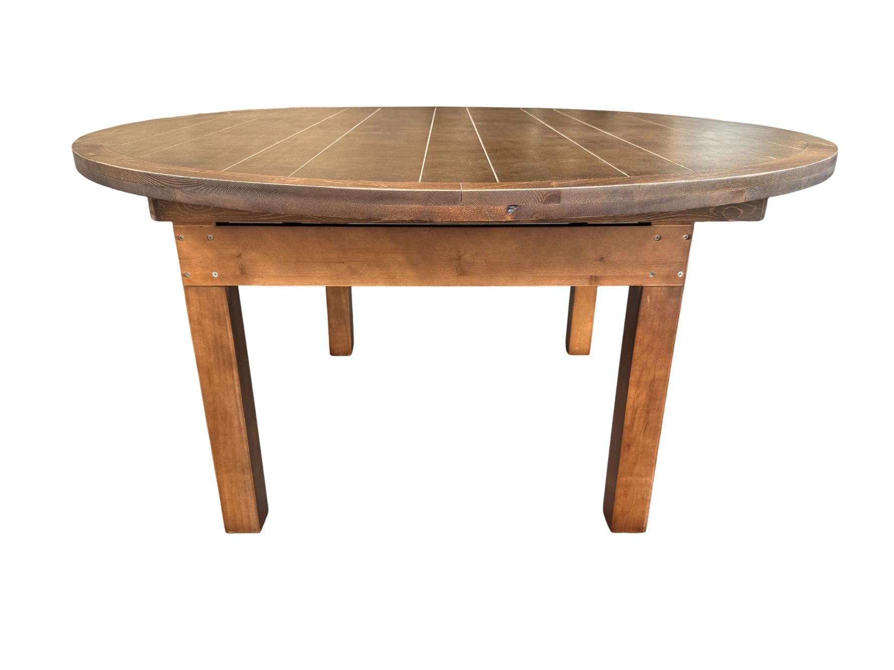 Chivari 60" (5 Foot) Chestnut Round Straight Leg Wood Farm Table TFRMPLRD60-CHT-ST-AX