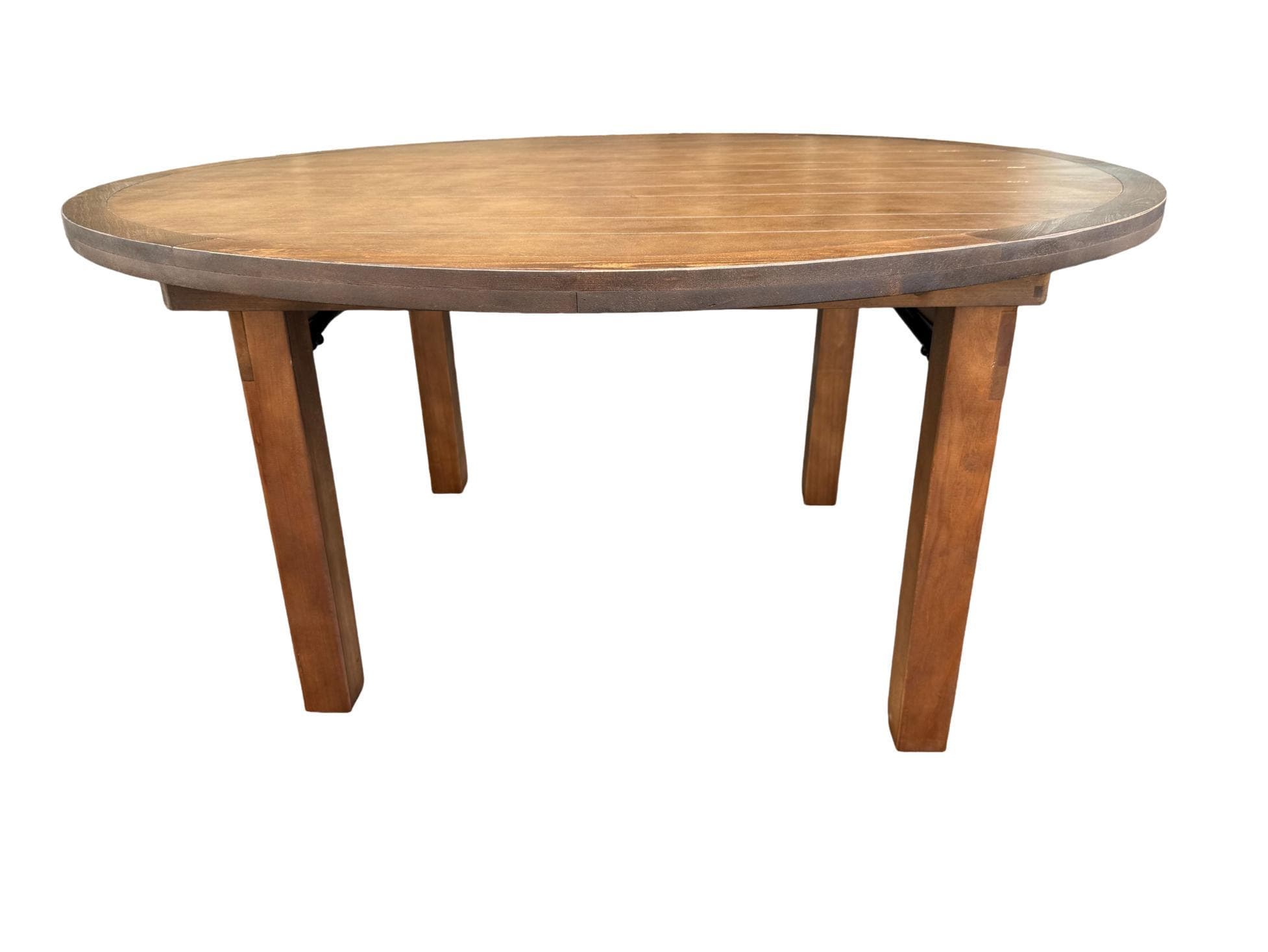 Chivari 60" (5 Foot) Chestnut Round Straight Leg Wood Farm Table TFRMPLRD60-CHT-ST-AX
