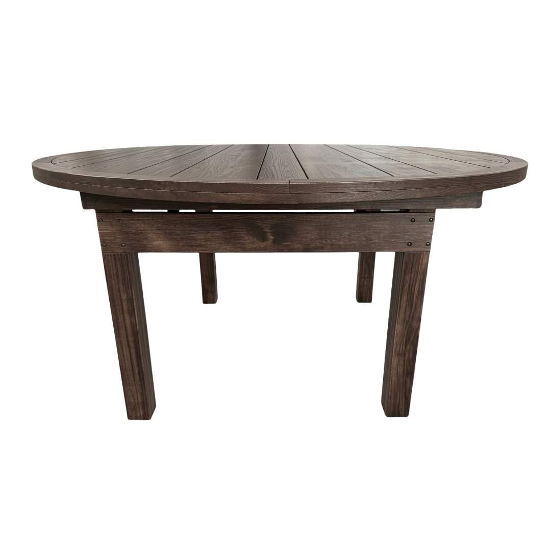 Chivari 60" (5 Foot) Fruitwood Round Straight Leg Wood Farm Table TFRMPLRD60-FTW-ST-AX