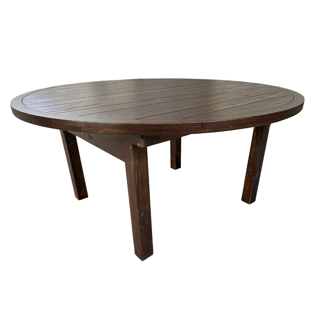 Chivari 60" (5 Foot) Fruitwood Round Straight Leg Wood Farm Table TFRMPLRD60-FTW-ST-AX