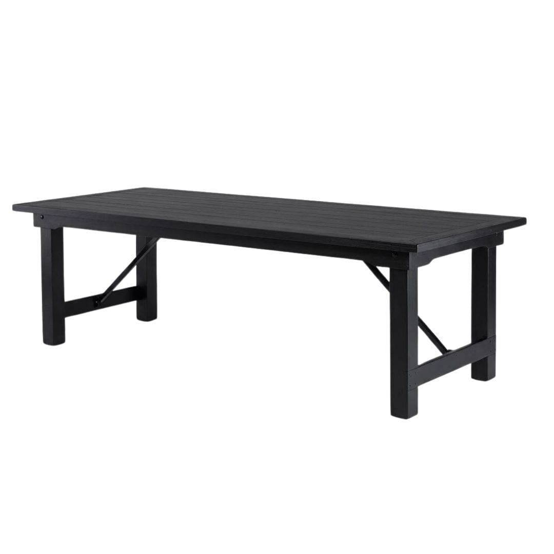 Chivari 72" x 40" (6 Foot) Black Rectangle Straight Leg Wood Farm Table TFRMPLRT7240-BLK-ST-AX
