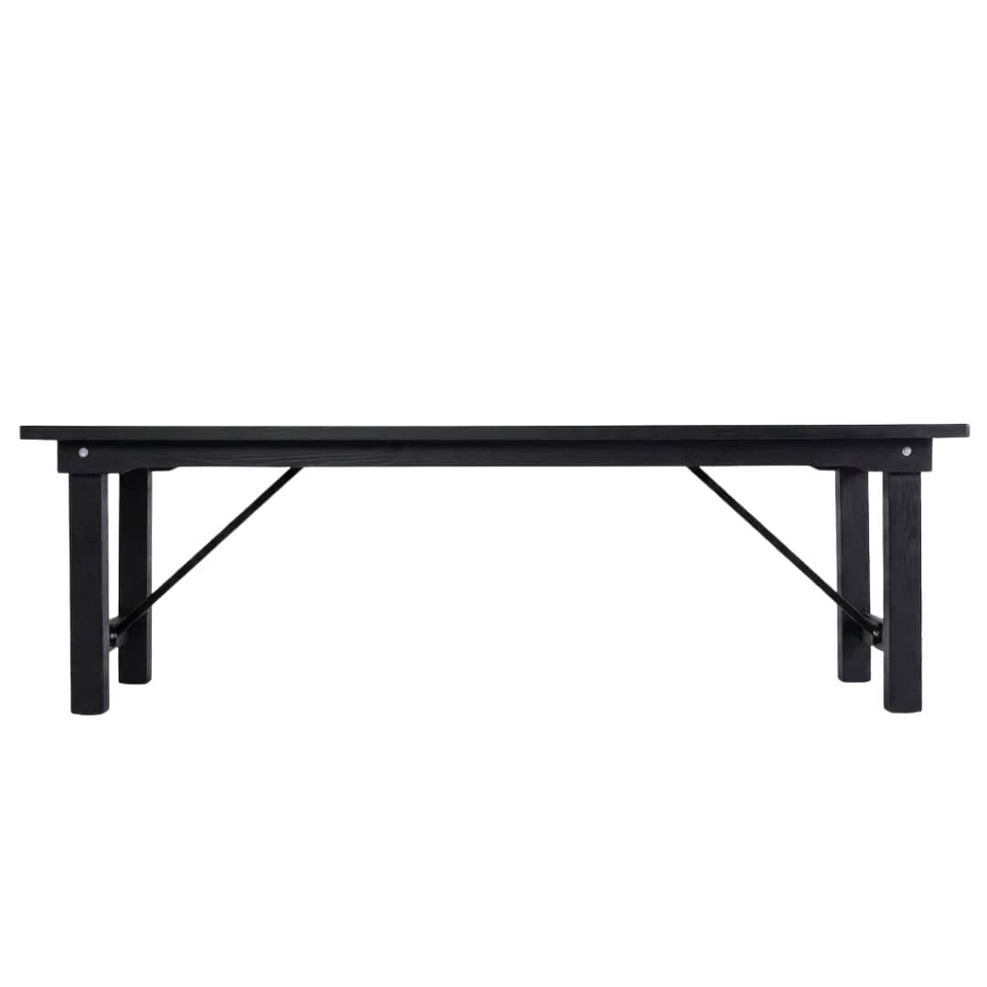 Chivari 72" x 40" (6 Foot) Black Rectangle Straight Leg Wood Farm Table TFRMPLRT7240-BLK-ST-AX