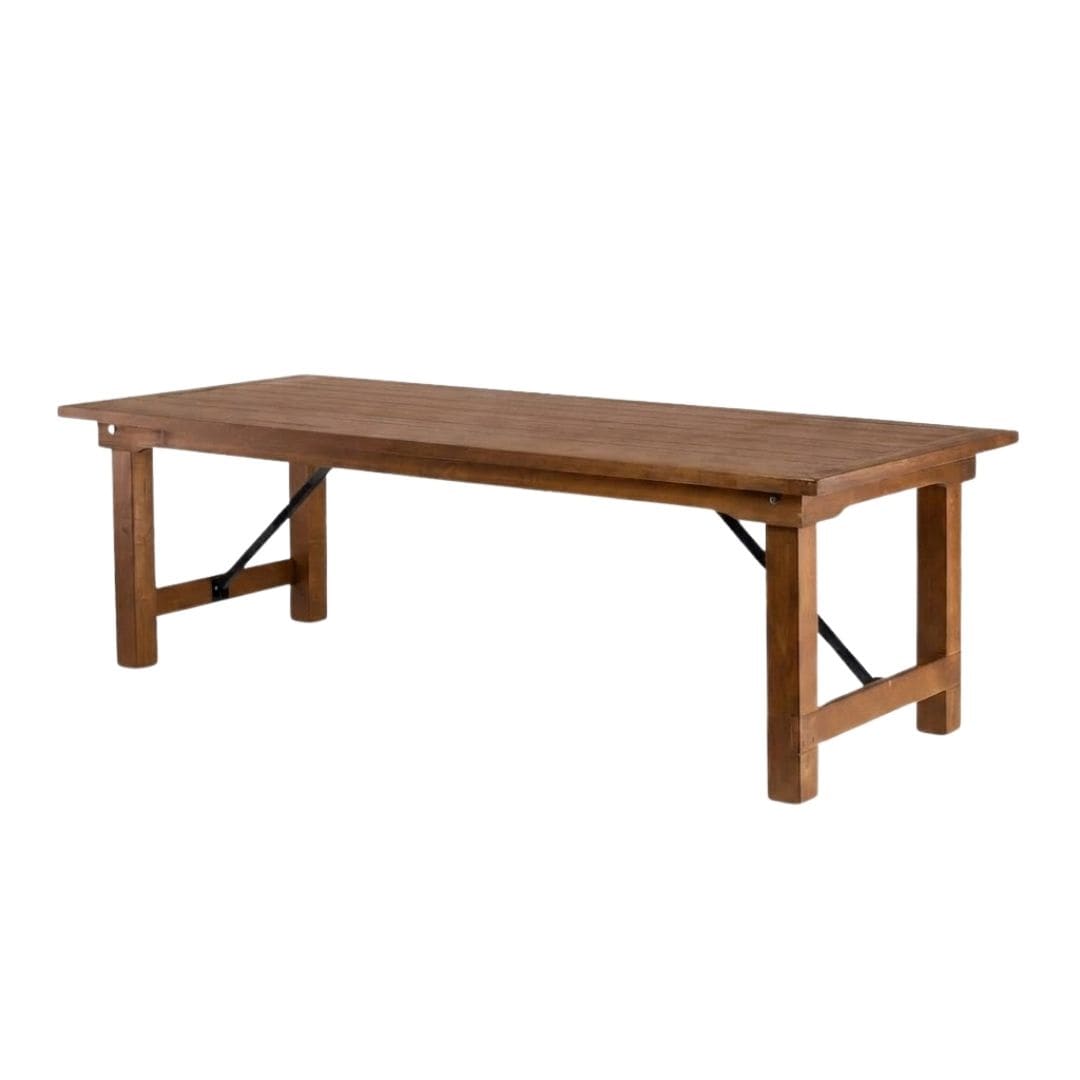 Chivari 72" x 40" (6 Foot) Chestnut Finish Rectangle Straight Leg Wood Farm Table TFRMPLRT7240-CHT-ST-AX
