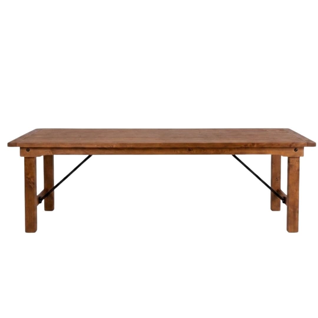 Chivari 72" x 40" (6 Foot) Chestnut Finish Rectangle Straight Leg Wood Farm Table TFRMPLRT7240-CHT-ST-AX