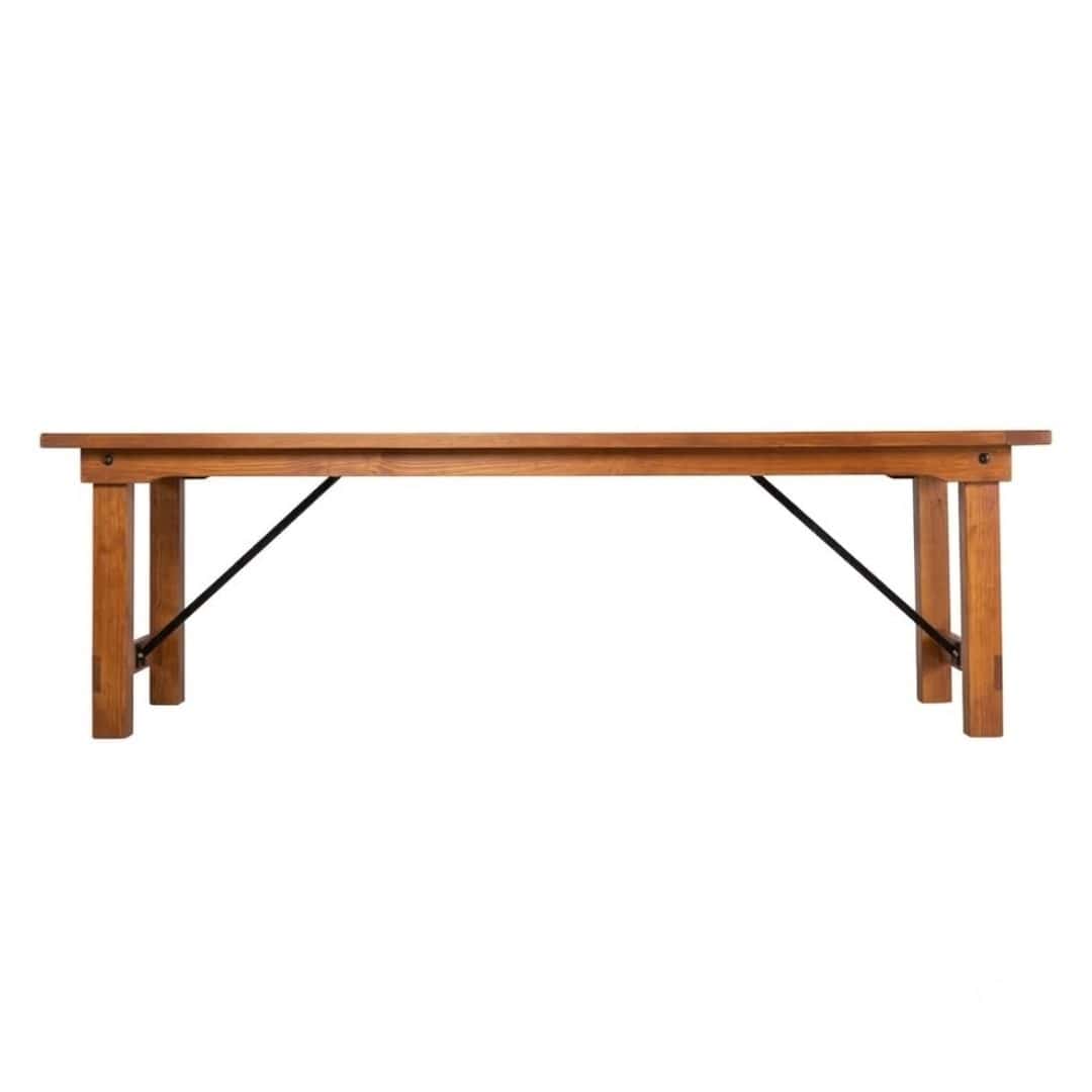 Chivari 72" x 40" (6 Foot) Chestnut Finish Rectangle Straight Leg Wood Farm Table TFRMPLRT7240-CHT-ST-AX