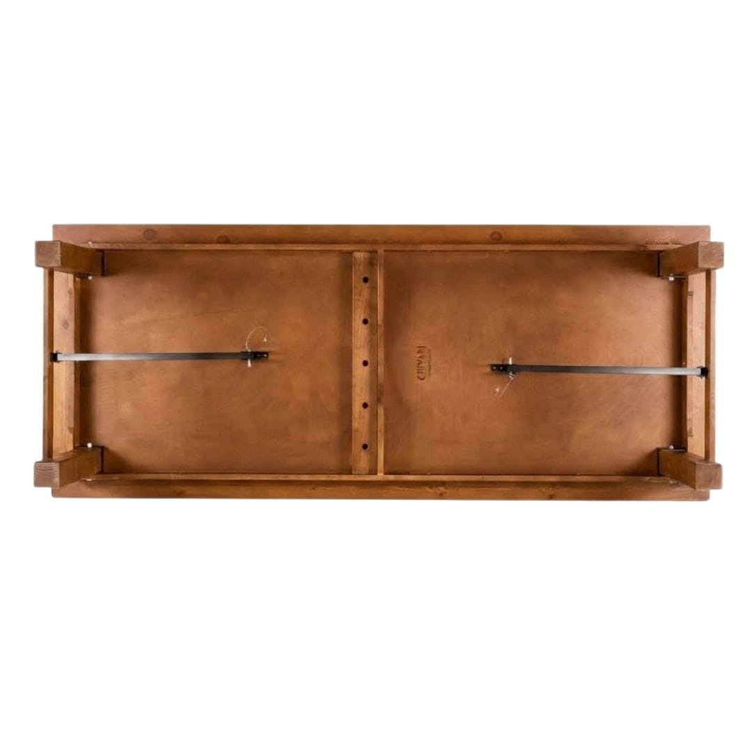 Chivari 72" x 40" (6 Foot) Chestnut Finish Rectangle Straight Leg Wood Farm Table TFRMPLRT7240-CHT-ST-AX