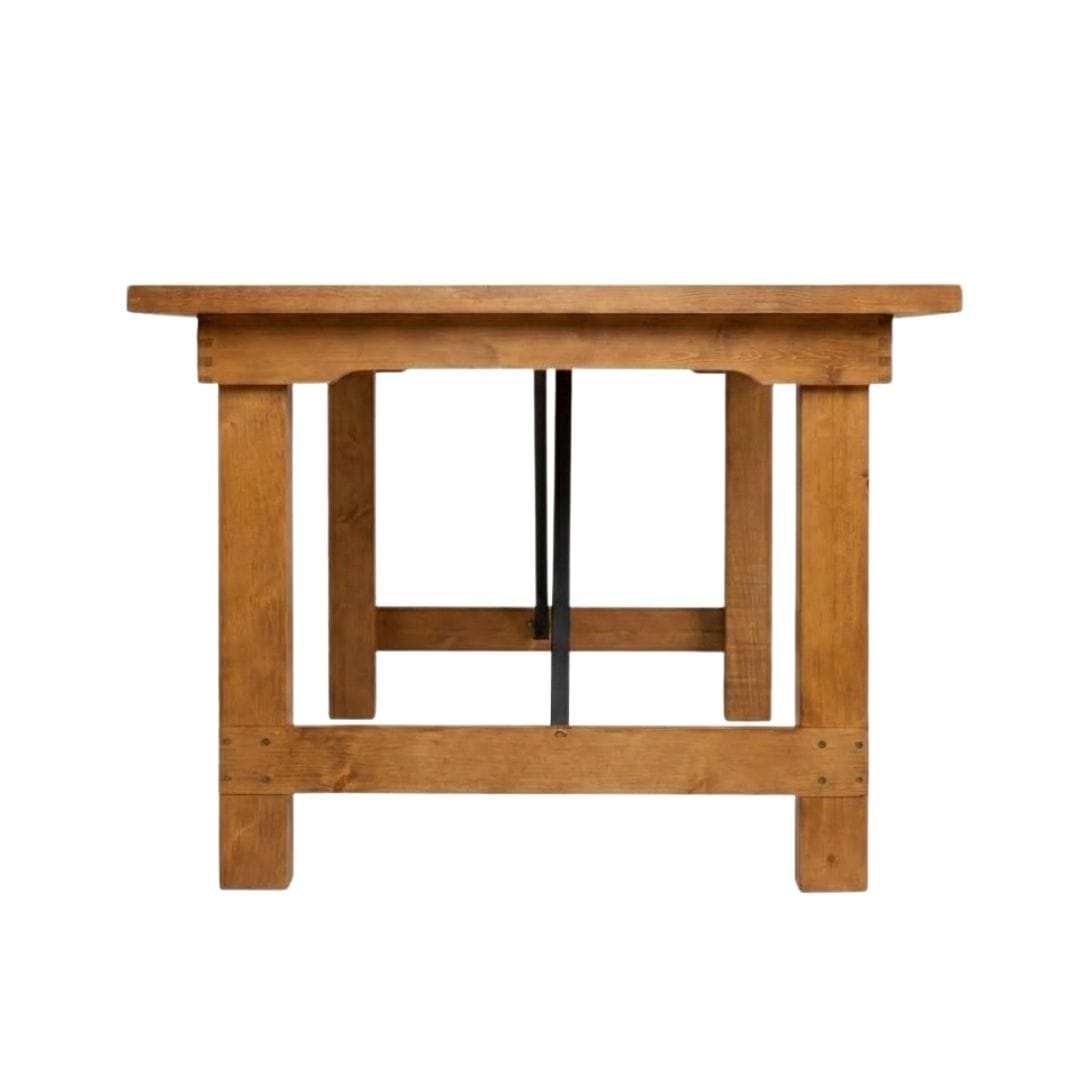 Chivari 72" x 40" (6 Foot) Chestnut Finish Rectangle Straight Leg Wood Farm Table TFRMPLRT7240-CHT-ST-AX