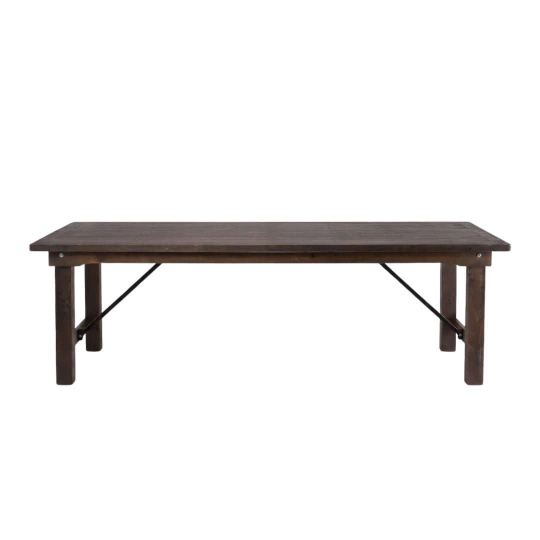 Chivari 72" x 40" (6 Foot) Fruitwood Rectangle Straight Leg Wood Farm Table TFRMPLRT7240-FTW-ST-AX