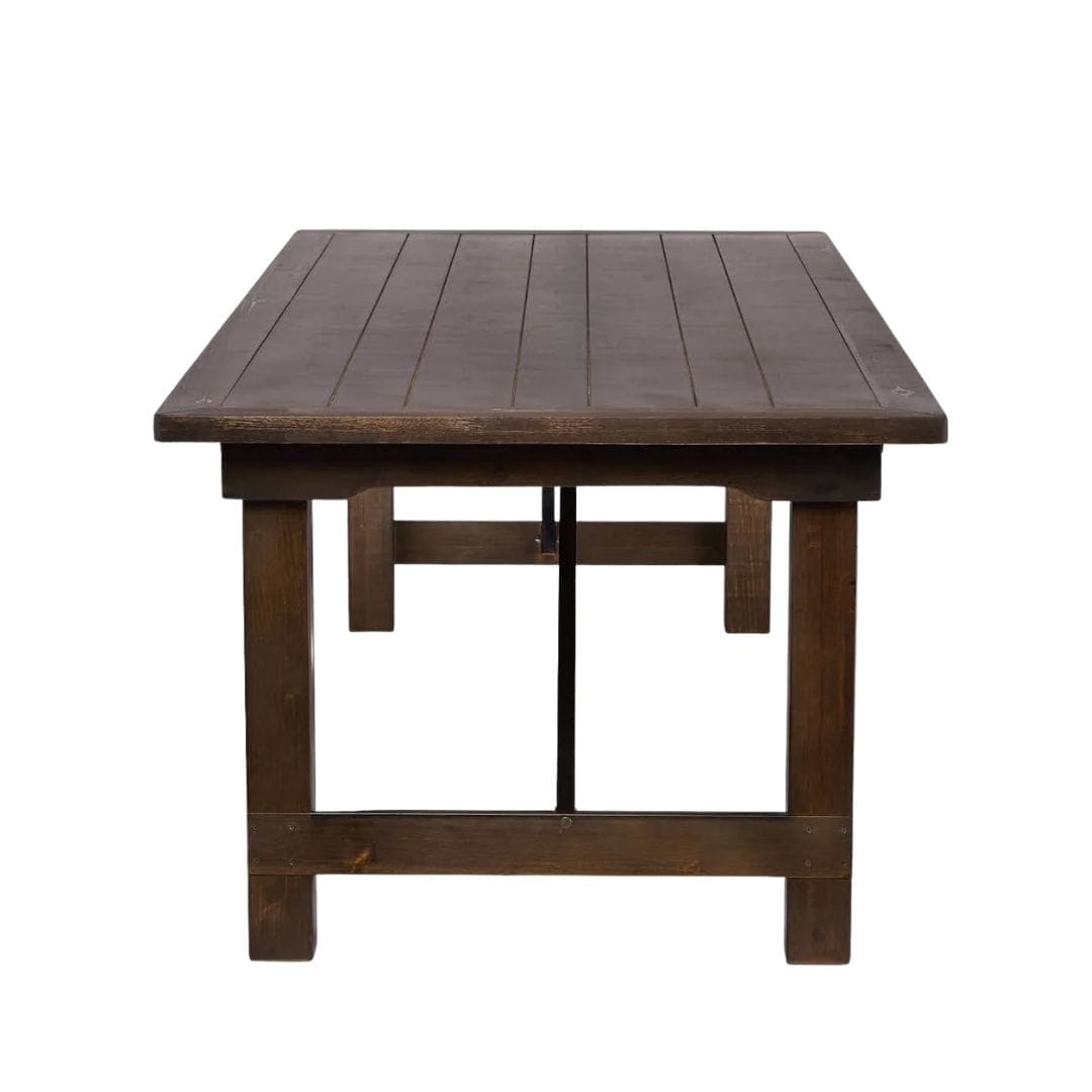 Chivari 72" x 40" (6 Foot) Fruitwood Rectangle Straight Leg Wood Farm Table TFRMPLRT7240-FTW-ST-AX