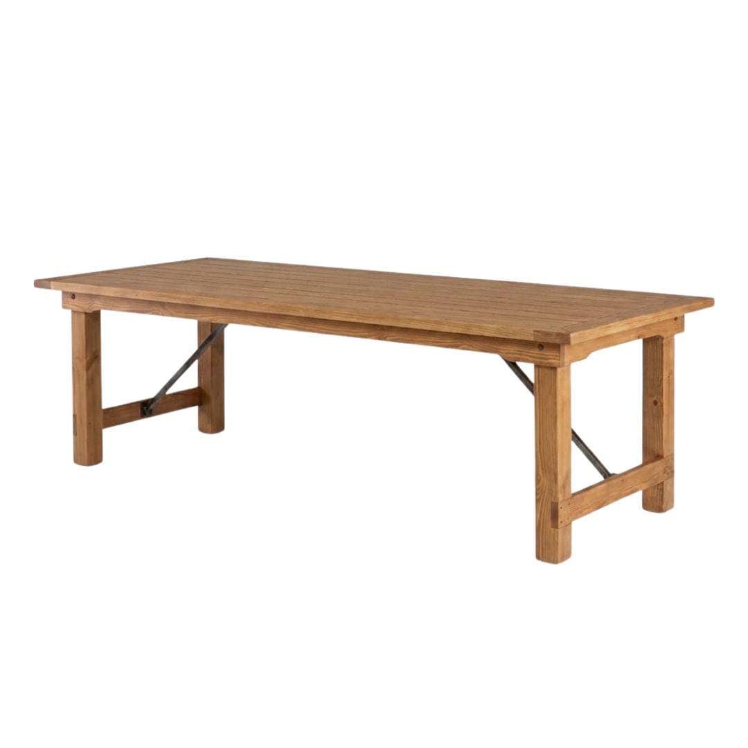 Chivari 72" x 40" (6 Foot) Natural Rectangle Straight Leg Wood Farm Table TFRMPLRT7240-NAT-ST-AX