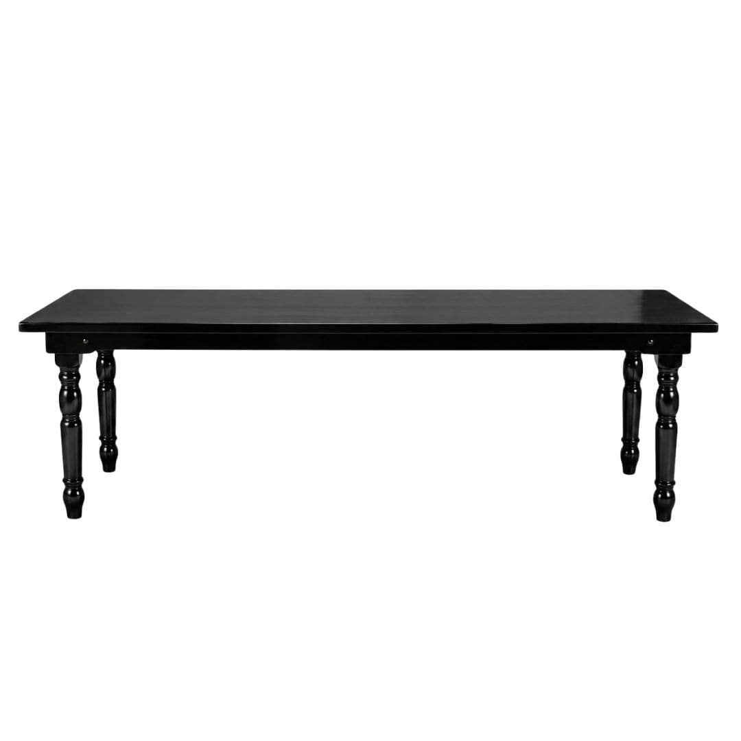 Chivari 96" x 40" (8 Foot) Black Rectangle Fluted Leg Wood Farm Table TFRMPLRT9640-BLK-FL-AX