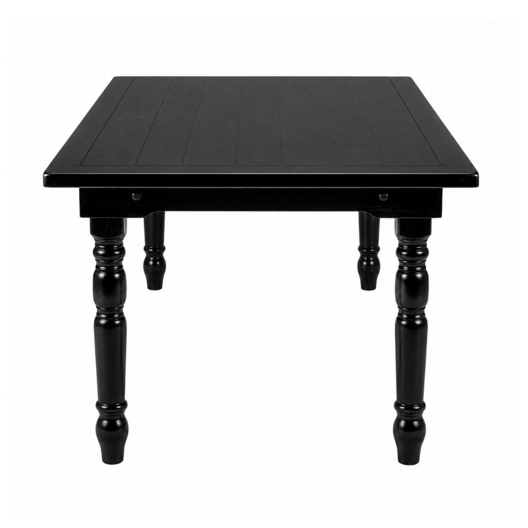 Chivari 96" x 40" (8 Foot) Black Rectangle Fluted Leg Wood Farm Table TFRMPLRT9640-BLK-FL-AX