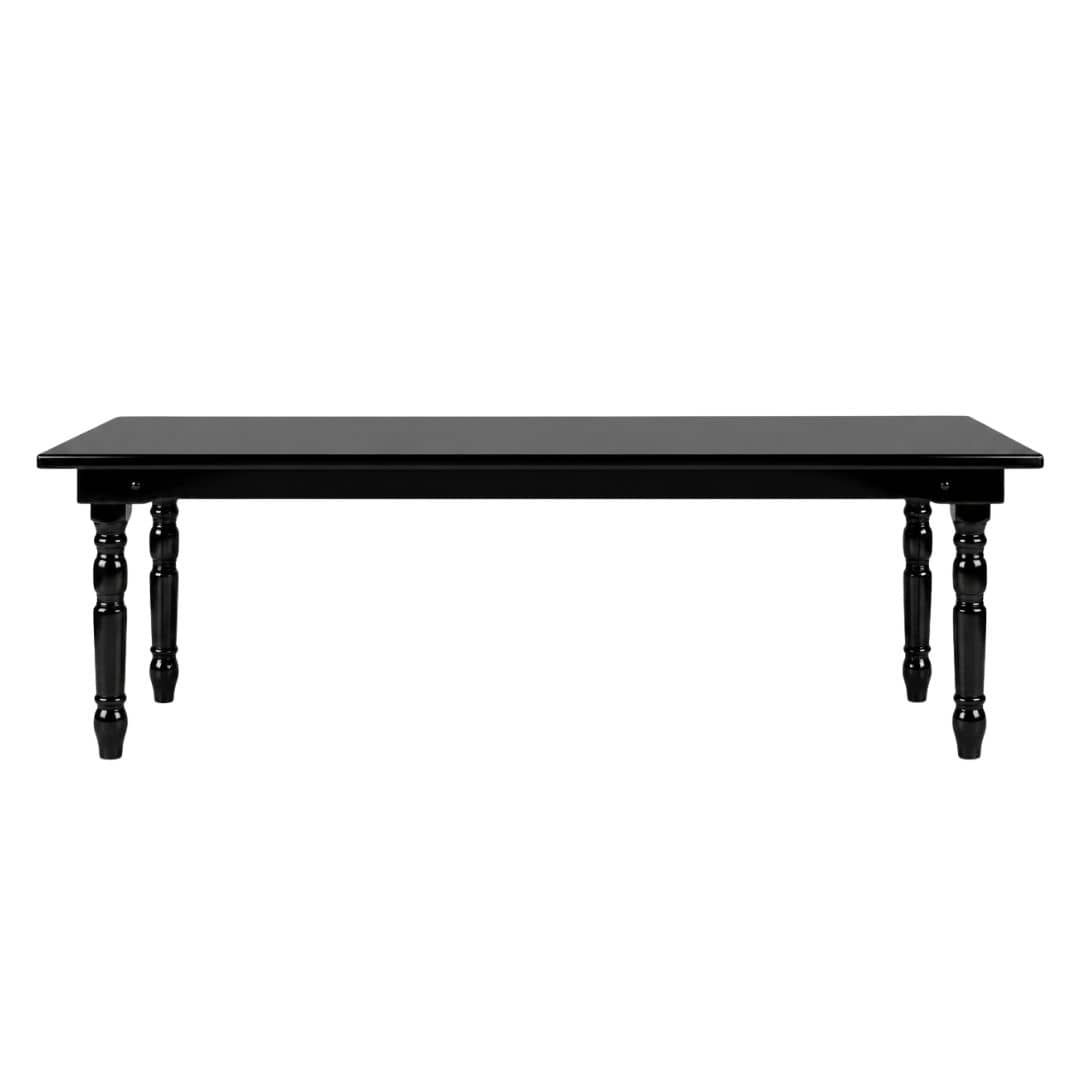 Chivari 96" x 40" (8 Foot) Black Rectangle Fluted Leg Wood Farm Table TFRMPLRT9640-BLK-FL-AX