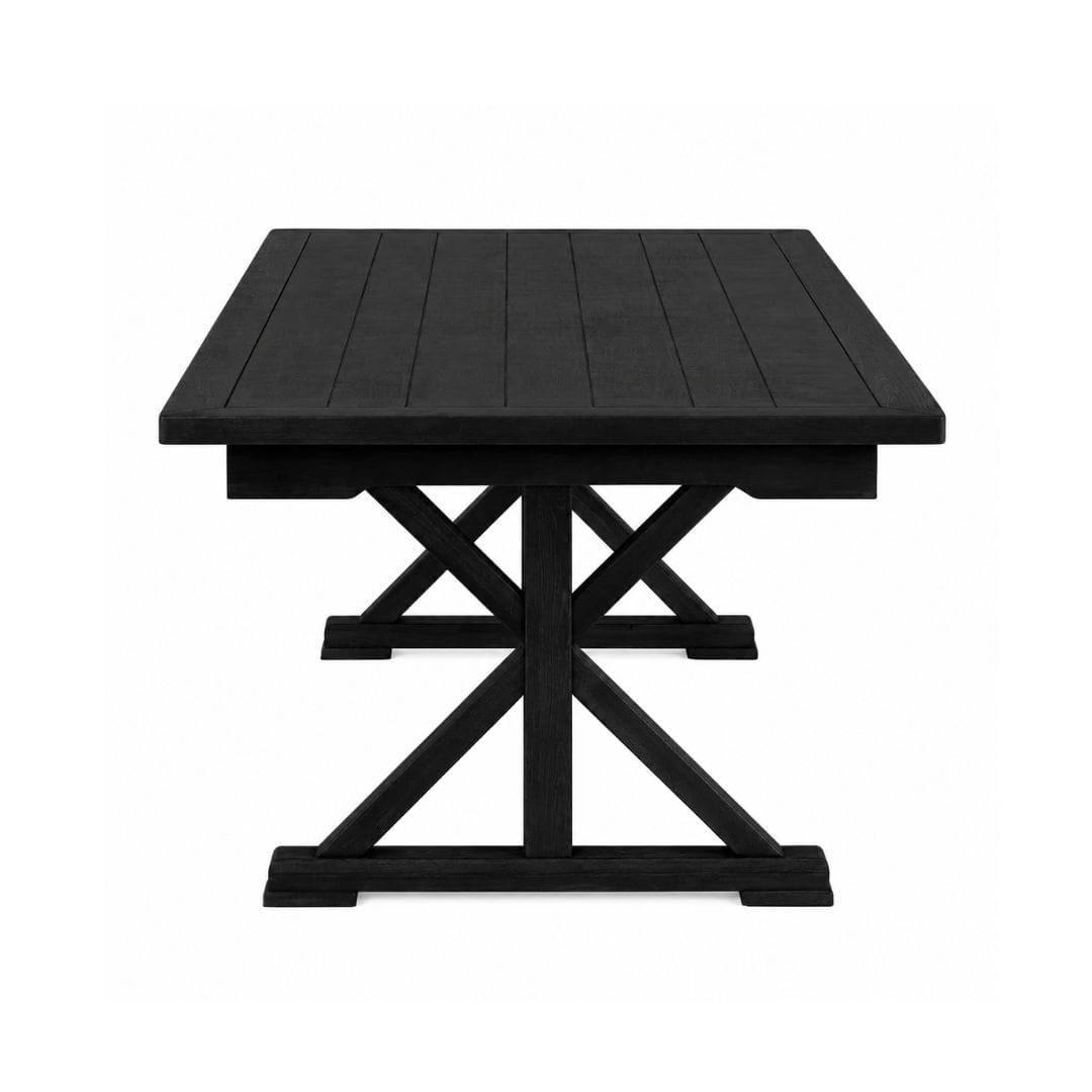 Chivari 96" x 40" (8 Foot) Black Rectangle X Leg Wood Farm Table TFRMPLRT9640-BLK-XL-AX