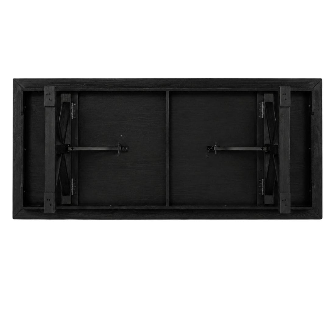 Chivari 96" x 40" (8 Foot) Black Rectangle X Leg Wood Farm Table TFRMPLRT9640-BLK-XL-AX