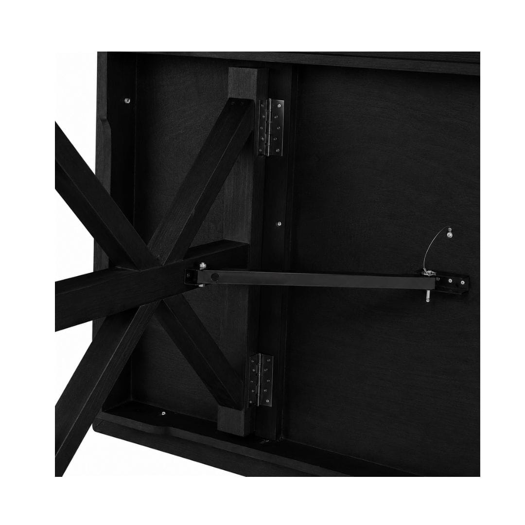 Chivari 96" x 40" (8 Foot) Black Rectangle X Leg Wood Farm Table TFRMPLRT9640-BLK-XL-AX