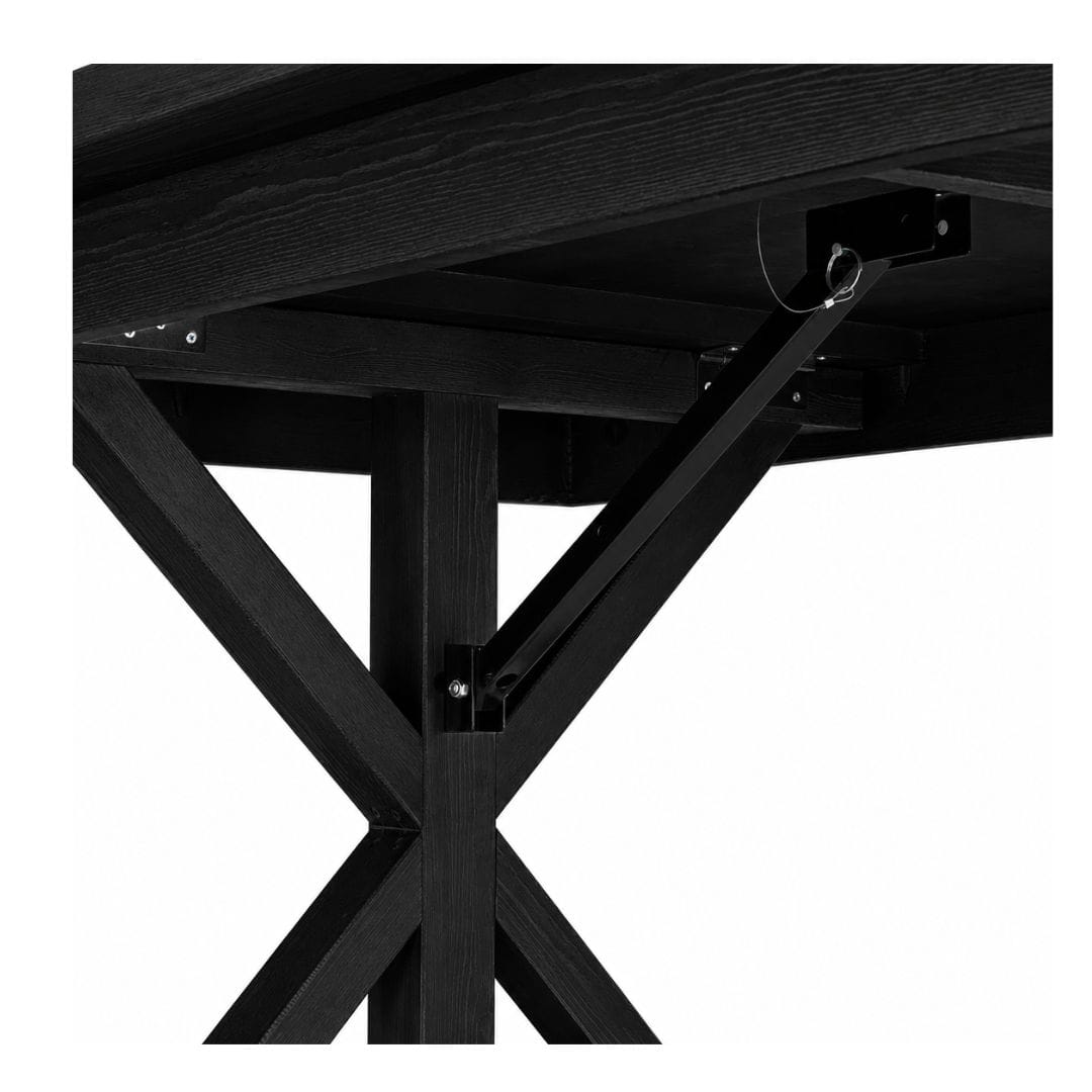 Chivari 96" x 40" (8 Foot) Black Rectangle X Leg Wood Farm Table TFRMPLRT9640-BLK-XL-AX