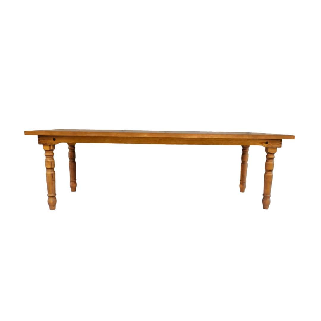 Chivari 96" x 40" (8 Foot) Chestnut Finish Rectangle Fluted Leg Wood Farm Table TFRMPLRT9640-CHT-FL-AX