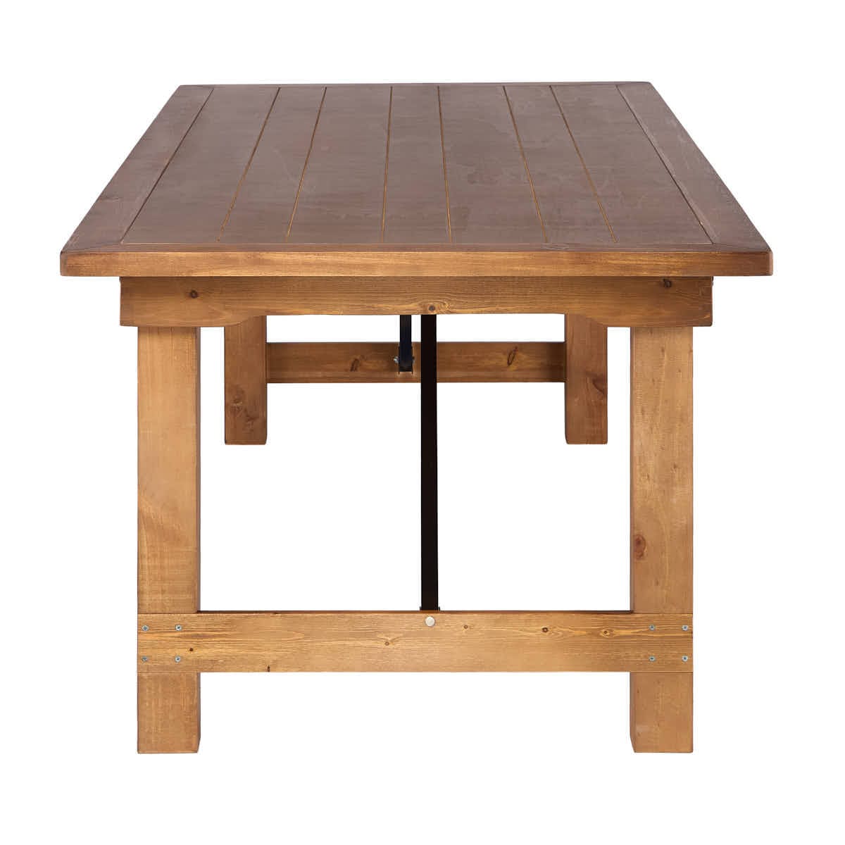 Chivari 96" x 40" (8 Foot) Chestnut Finish Rectangle Straight Leg Wood Farm Table TFRMPLRT9640-CHT-ST-AX