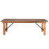 Chivari 96" x 40" (8 Foot) Chestnut Finish Rectangle Straight Leg Wood Farm Table TFRMPLRT9640-CHT-ST-AX