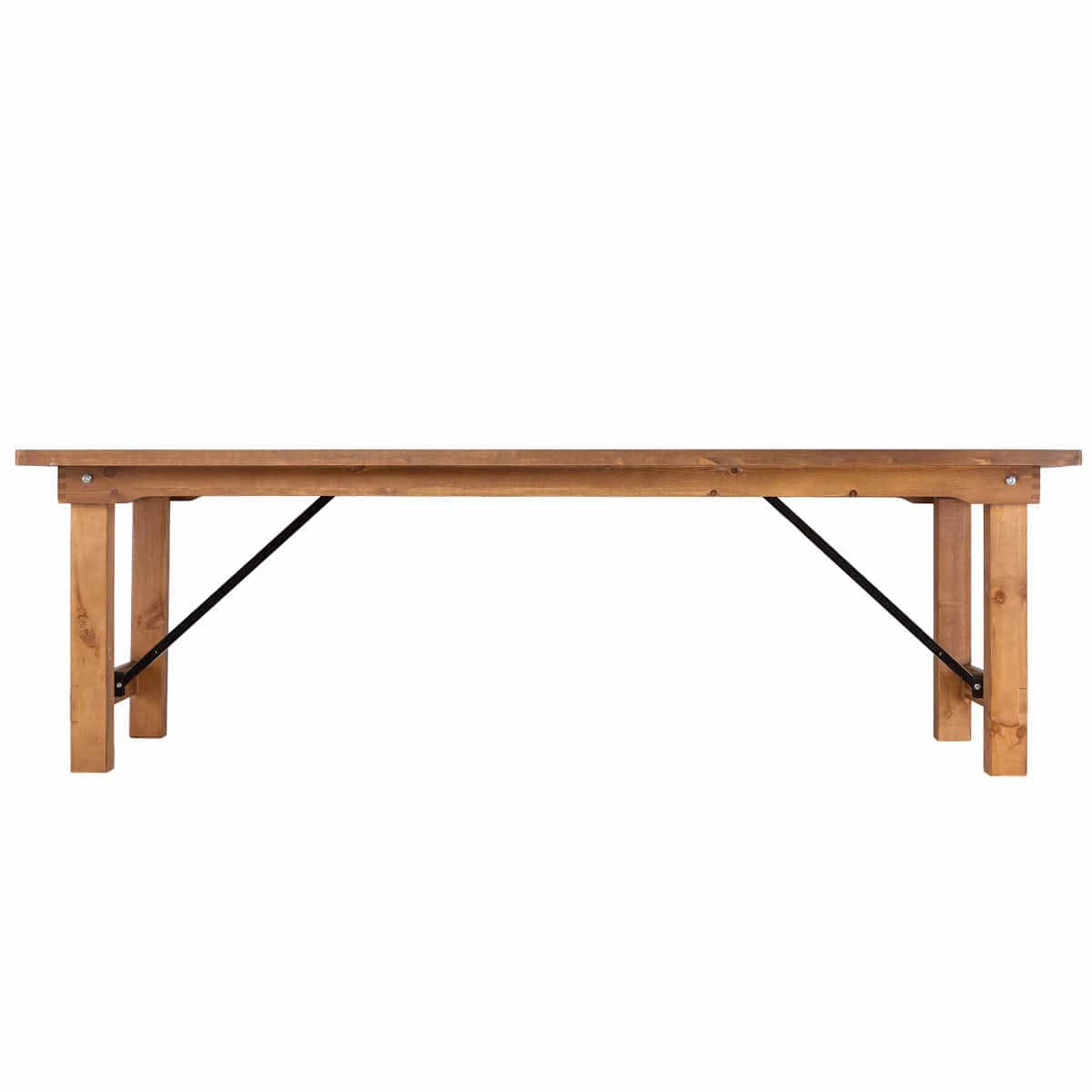 Chivari 96" x 40" (8 Foot) Chestnut Finish Rectangle Straight Leg Wood Farm Table TFRMPLRT9640-CHT-ST-AX