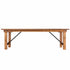 Chivari 96" x 40" (8 Foot) Chestnut Finish Rectangle Straight Leg Wood Farm Table TFRMPLRT9640-CHT-ST-AX