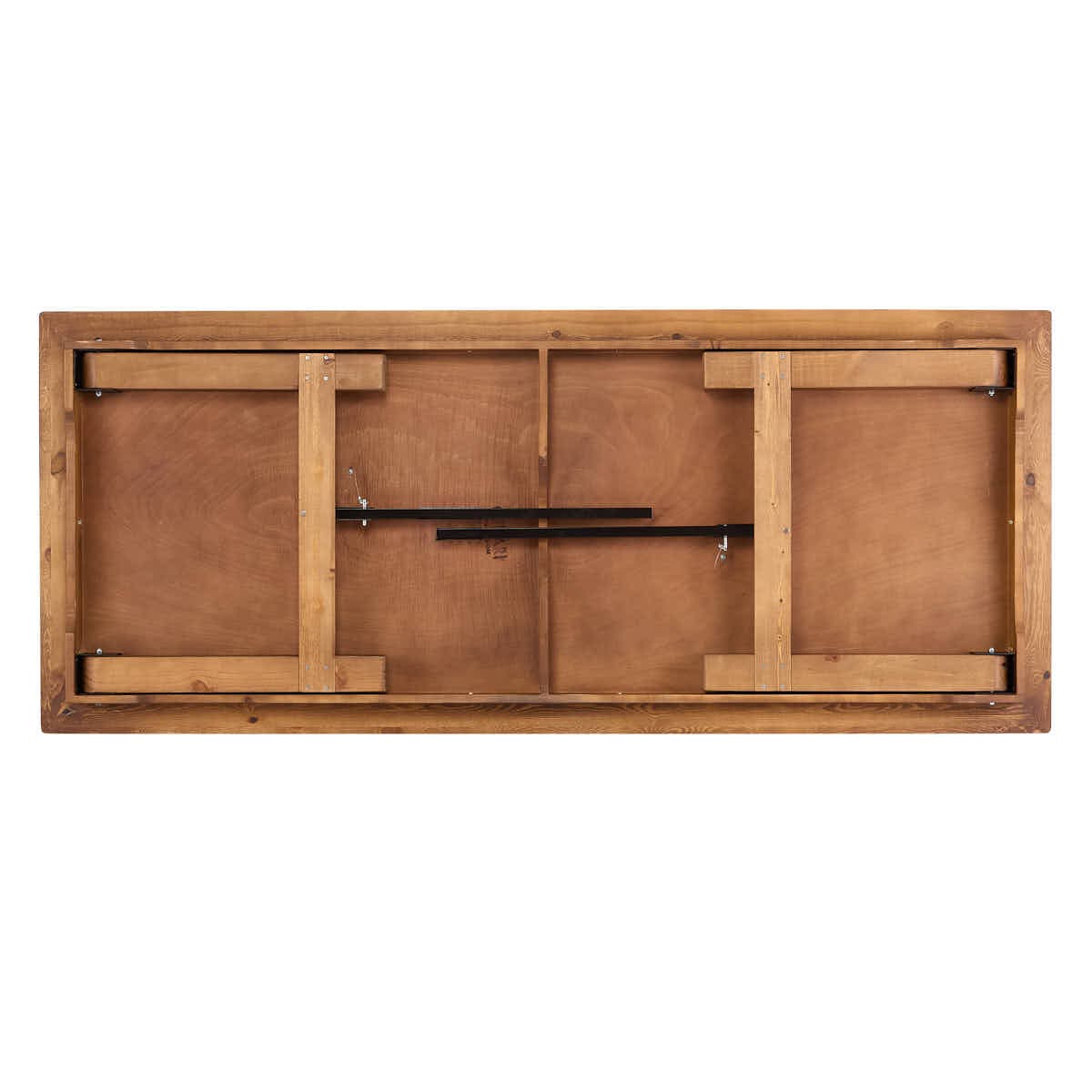 Chivari 96" x 40" (8 Foot) Chestnut Finish Rectangle Straight Leg Wood Farm Table TFRMPLRT9640-CHT-ST-AX