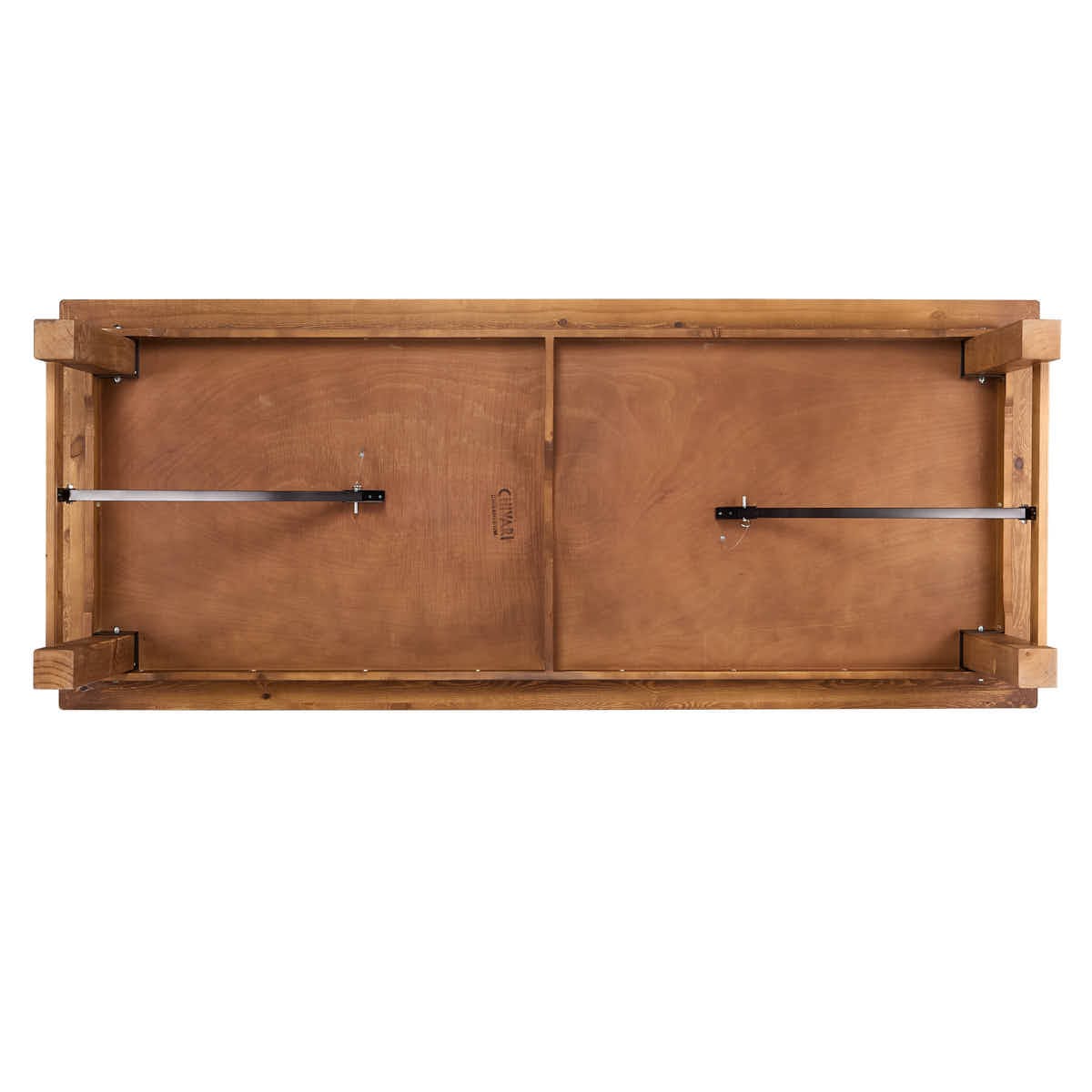 Chivari 96" x 40" (8 Foot) Chestnut Finish Rectangle Straight Leg Wood Farm Table TFRMPLRT9640-CHT-ST-AX