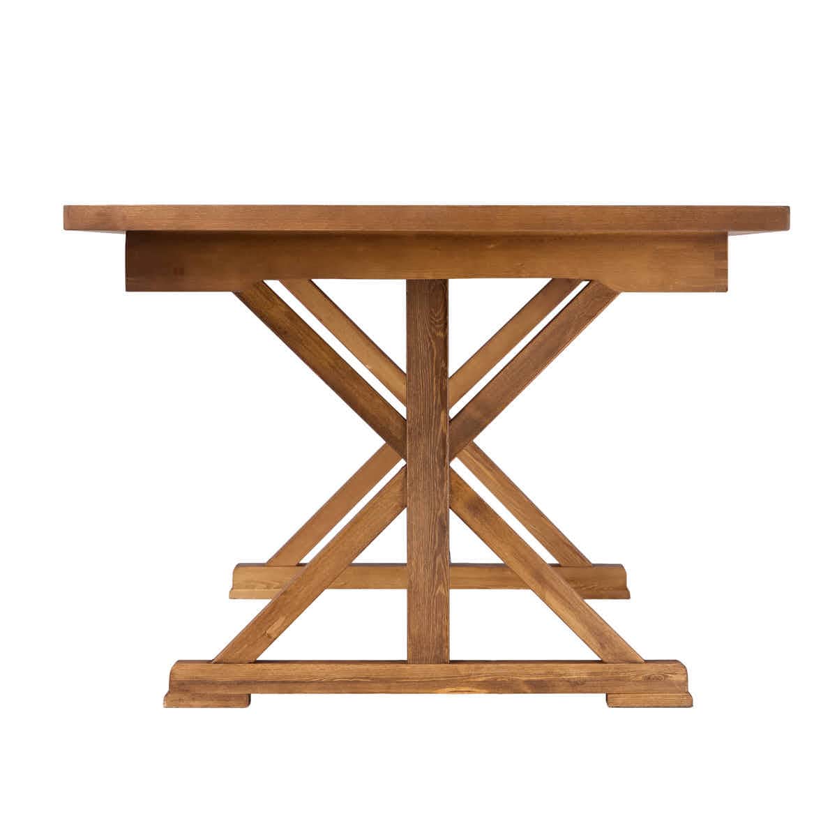 Chivari 96" x 40" (8 Foot) Chestnut Finish Rectangle X Leg Wood Farm Table TFRMPLRT9640-CHT-XL-AX