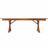 Chivari 96" x 40" (8 Foot) Chestnut Finish Rectangle X Leg Wood Farm Table TFRMPLRT9640-CHT-XL-AX